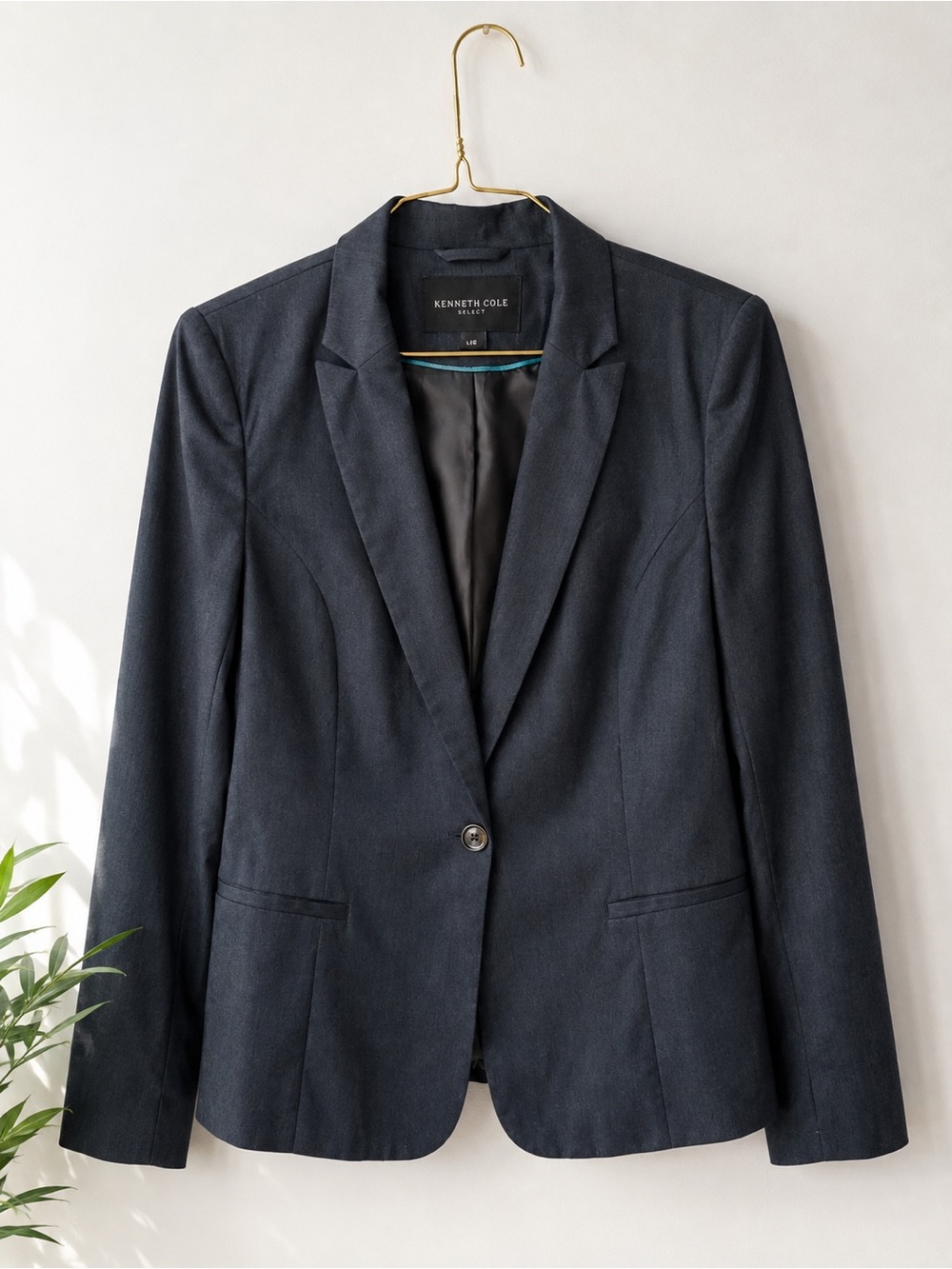 Kenneth Cole Women’s Charcoal Grey Stretch Blazer Size L